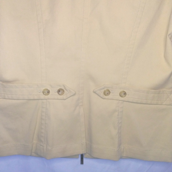 St John Sport Pale Yellow Collared Zip Up Jean Blazer Jacket Size 2P - Picture 8 of 16